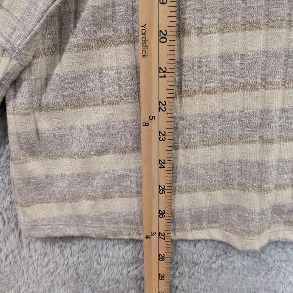 Cato Long Sleeve Striped Neutral Top Dolman Sleeve 22/24W Sweater Beige Gray - Picture 5 of 10